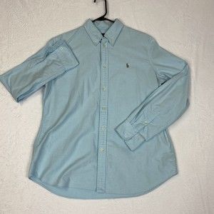 Ralph Lauren Button Up Blue Adult Women’s XL Custom Fit Long Sleeve Casual